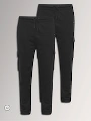 BadRhino Big & Tall Black 2 Pack Cargo Joggers - Image 1 of 7