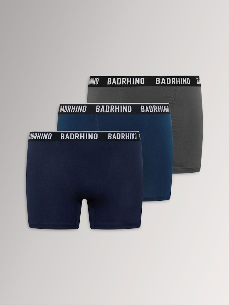 BadRhino Big & Tall Black 3 Pack Boxers - Image 1 of 6 BadRhino Big & Tall Black 3 Pack Boxers - Image 1 of 6