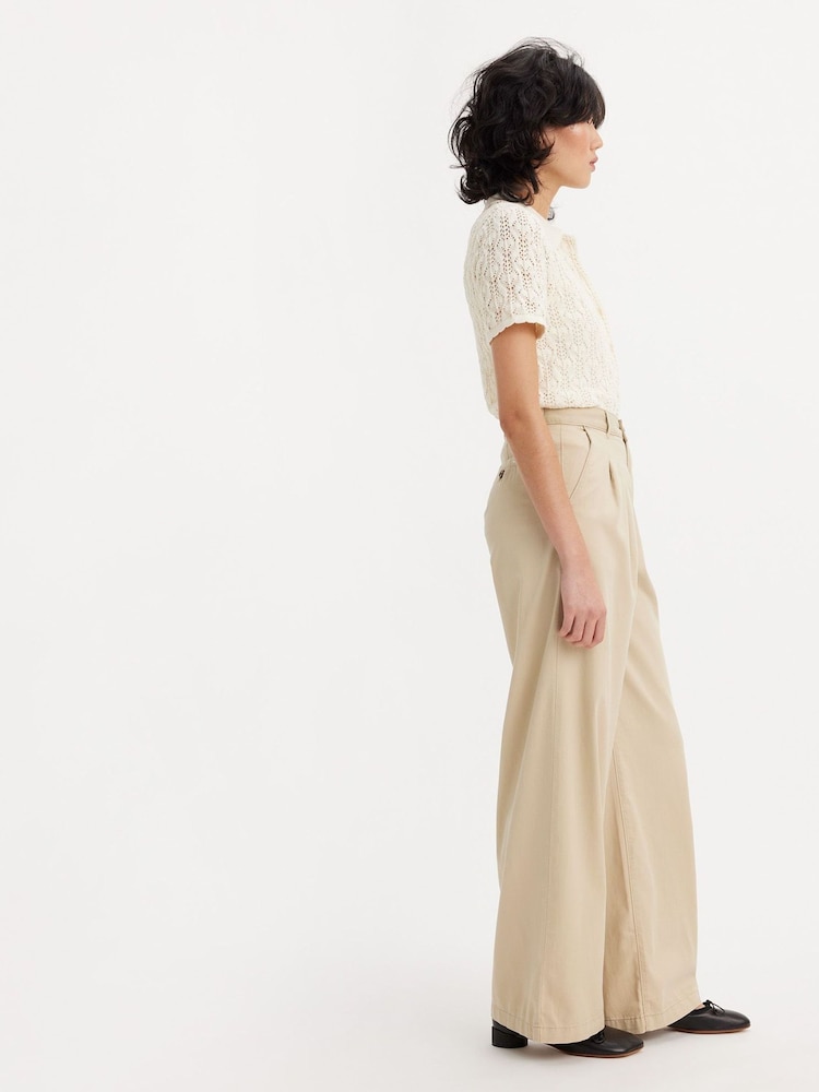 Levi's® Cream/Natural Pleated Wide Leg Trousers - Image 5 of 8