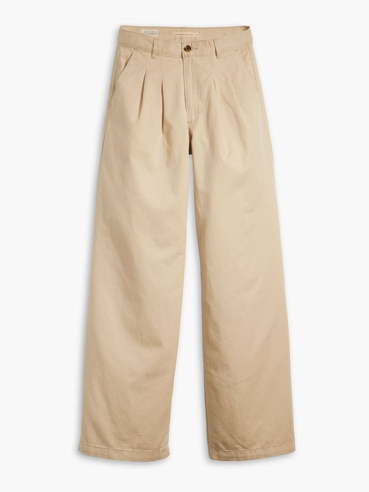 Levi's® Cream/Natural Pleated Wide Leg Trousers - Image 6 of 8