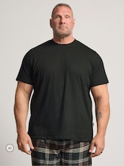 أسود - BadRhino Big & Tall Jersey Henley & Woven Bottoms Set - صورة 1 من 6
