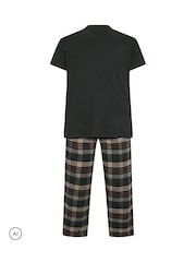 أسود - BadRhino Big & Tall Jersey Henley & Woven Bottoms Set - صورة 5 من 6
