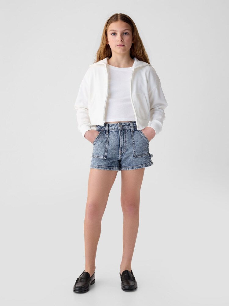 Gap Blue Denim High Rise Cargo Shorts (6-13yrs) - Image 1 of 6