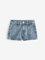 Gap Blue Denim High Rise Cargo Shorts (6-13yrs) - Image 3 of 6