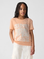 Gap Orange Flower Slogan Graphic Crew Neck Short Sleeve T-Shirt (4-13yrs) - Image 1 of 4