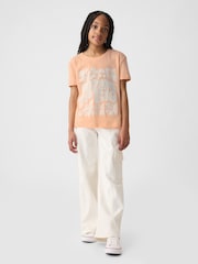Gap Orange Flower Slogan Graphic Crew Neck Short Sleeve T-Shirt (4-13yrs) - Image 3 of 4