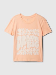 Gap Orange Flower Slogan Graphic Crew Neck Short Sleeve T-Shirt (4-13yrs) - Image 4 of 4