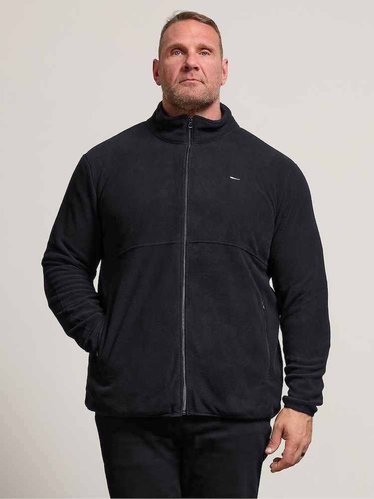 BadRhino Big & Tall Black Essential Zip Through Fleece - Image 1 of 6 BadRhino Big & Tall Black Essential Zip Through Fleece - Image 1 of 6