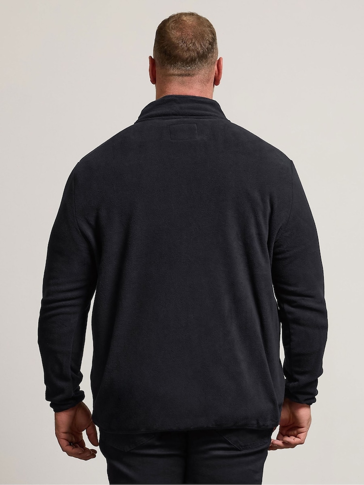 BadRhino Big & Tall Black Essential Zip Through Fleece - Image 2 of 6 BadRhino Big & Tall Black Essential Zip Through Fleece - Image 2 of 6