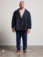 BadRhino Big & Tall Blue Double Breasted Pea Coat - Image 2 of 6