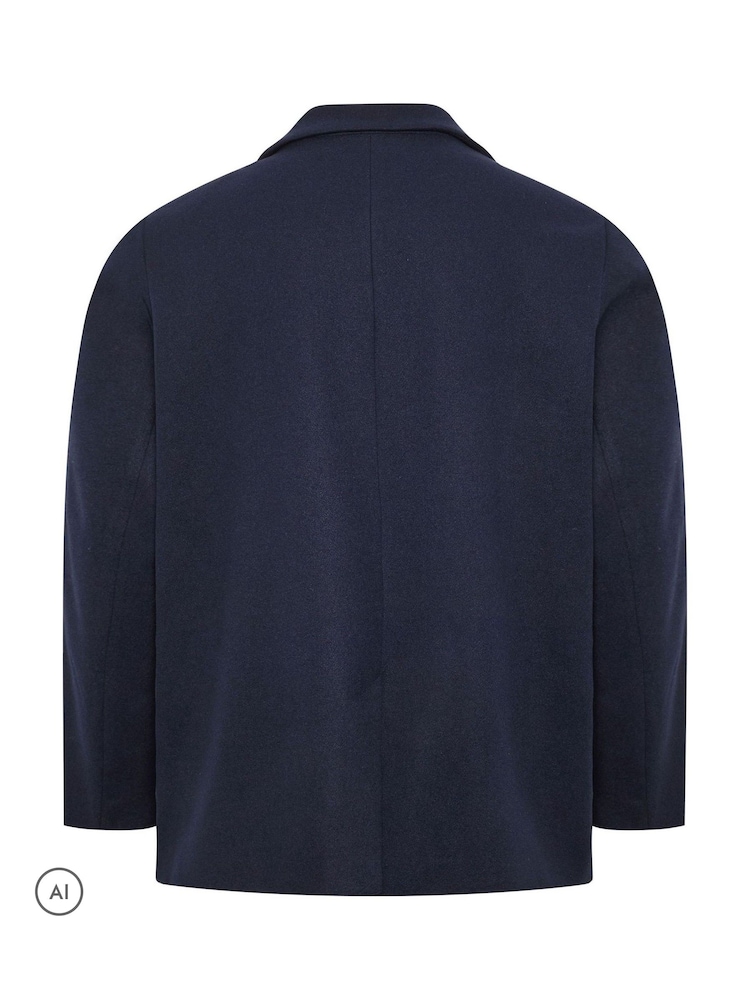 BadRhino Big & Tall Blue Double Breasted Pea Coat - Image 6 of 6 BadRhino Big & Tall Blue Double Breasted Pea Coat - Image 6 of 6