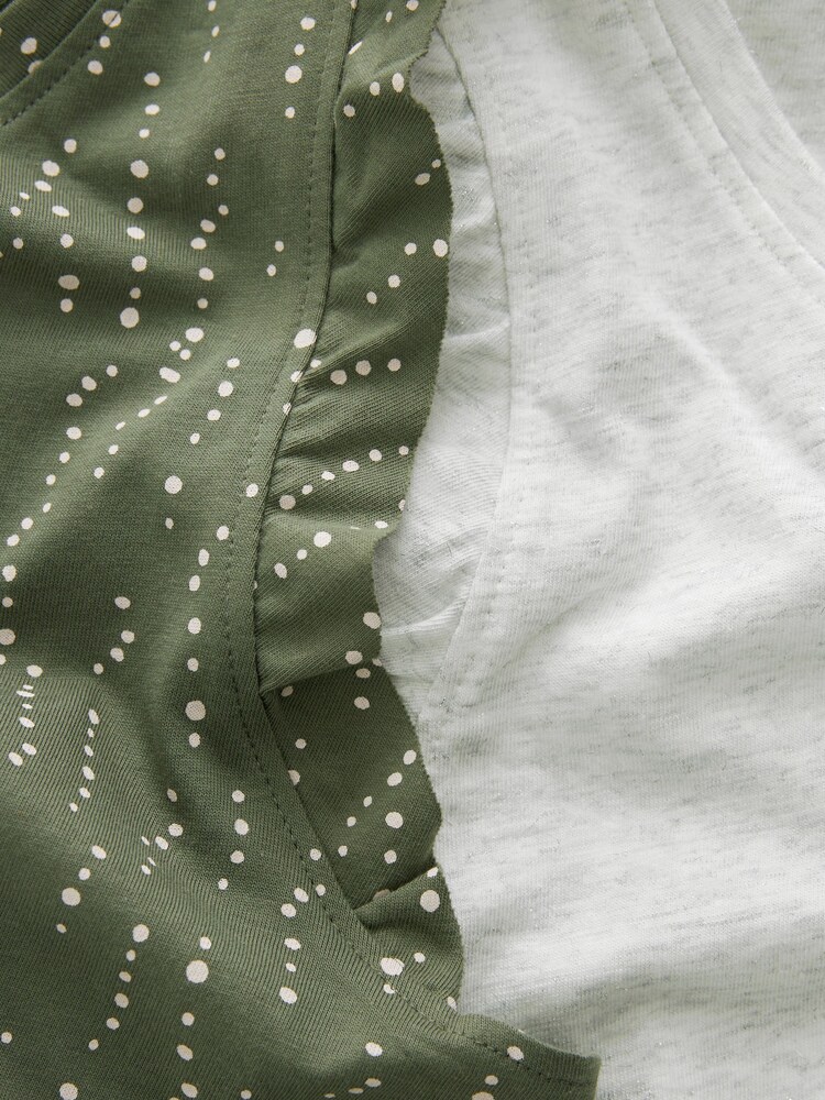 Green/Grey 2 Pack 100% Cotton Vest Short Set Pyjamas - Image 5 of 5