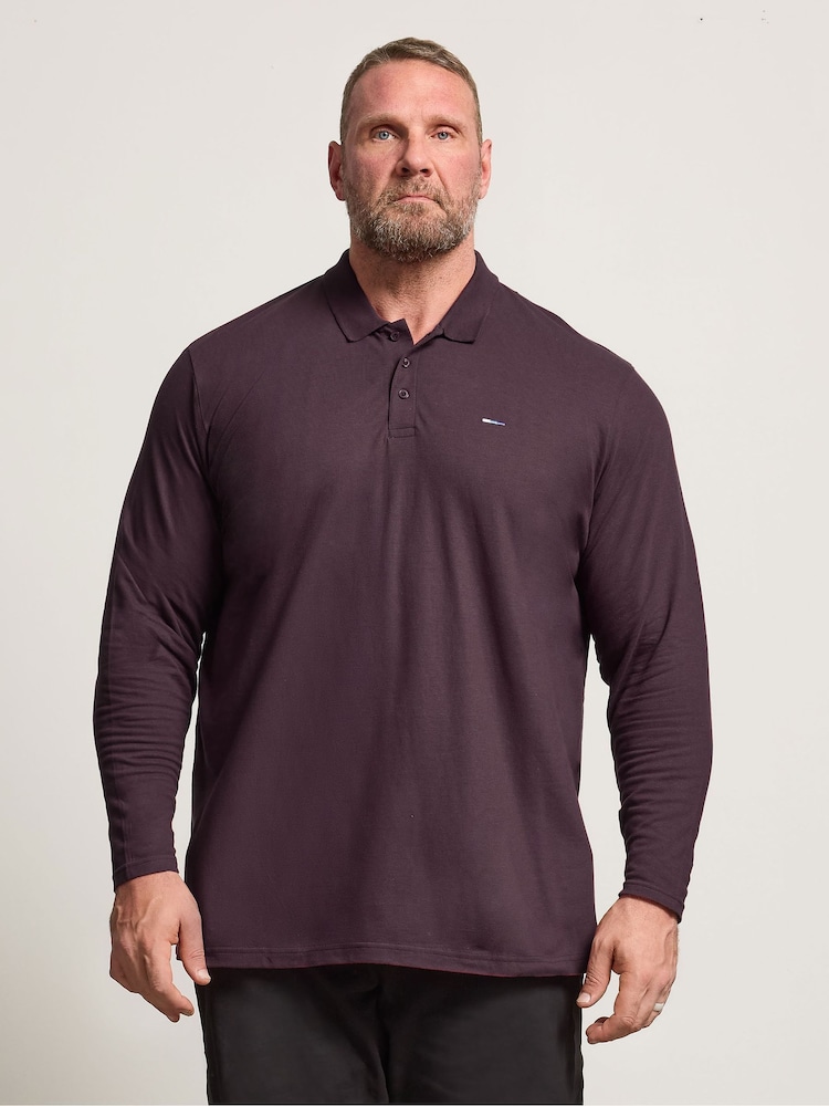 BadRhino Big & Tall Red Long Sleeve Core Polo Shirt - Image 1 of 6 BadRhino Big & Tall Red Long Sleeve Core Polo Shirt - Image 1 of 6