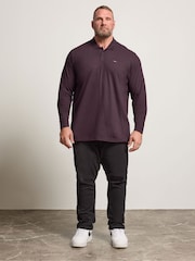 BadRhino Big & Tall Red Long Sleeve Core Polo Shirt - Image 3 of 6