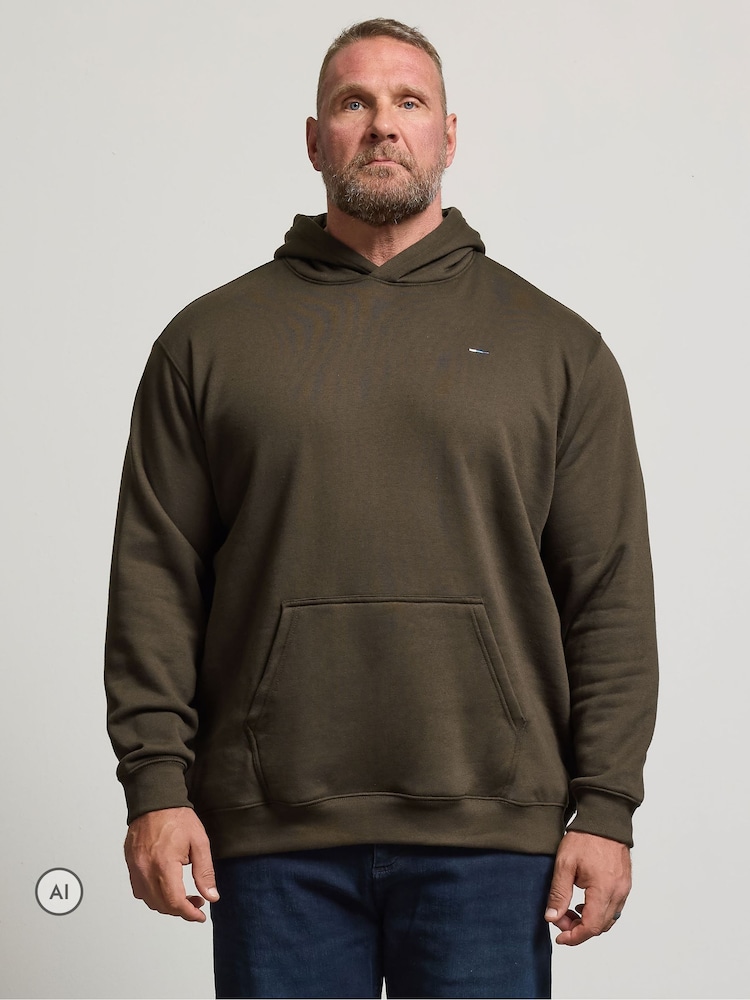 Bruin - BadRhino Big & Tall hoodie met voorzak - Afbeelding 1 van 6