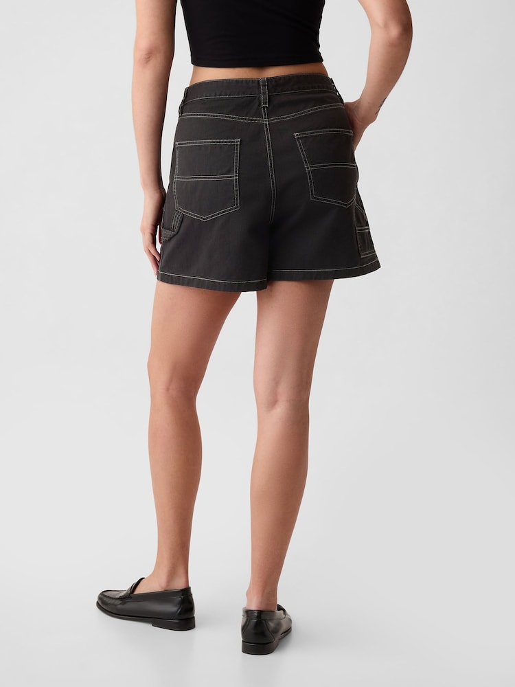 Gap Black Cotton Twill Carpenter Shorts - Image 2 of 10 Gap Black Cotton Twill Carpenter Shorts - Image 2 of 10