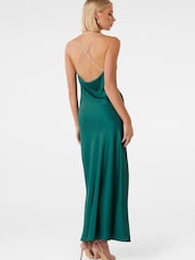 Forever New Green Hannah Diamante Strap Satin Dress - Image 2 of 4