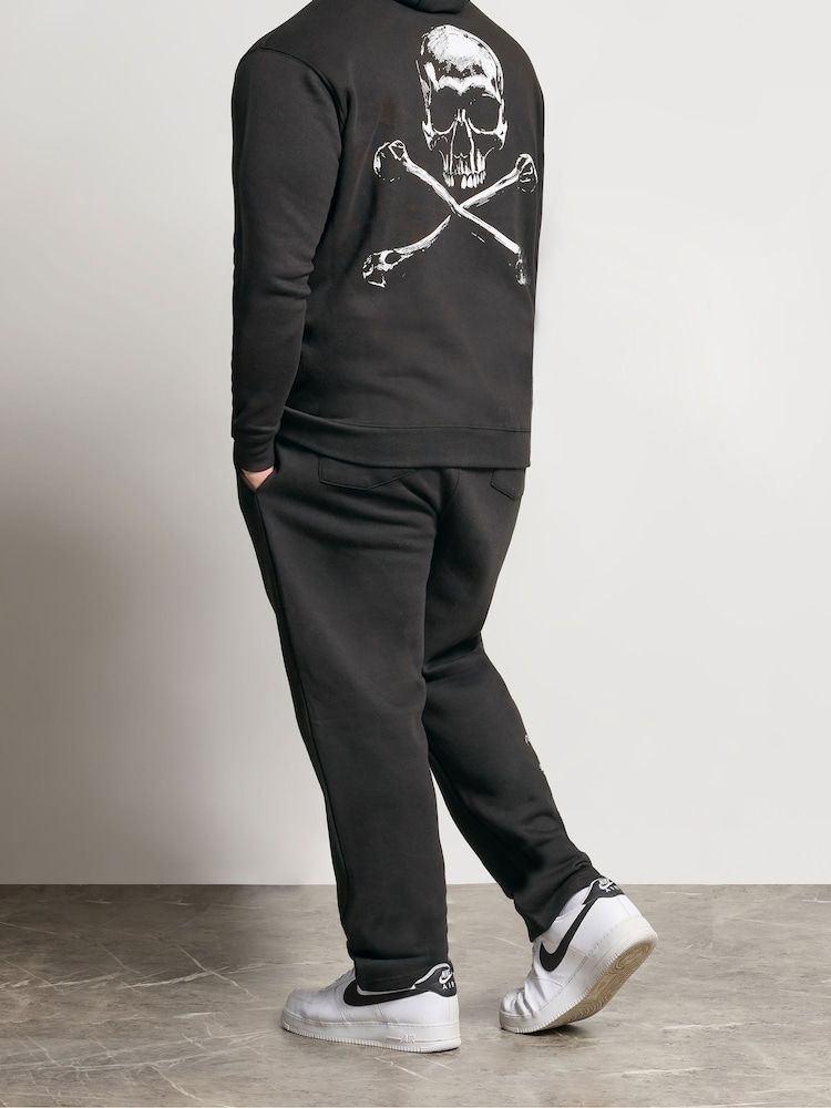 BadRhino Big & Tall Black Side Skull Open Hem Joggers - Image 2 of 6 BadRhino Big & Tall Black Side Skull Open Hem Joggers - Image 2 of 6