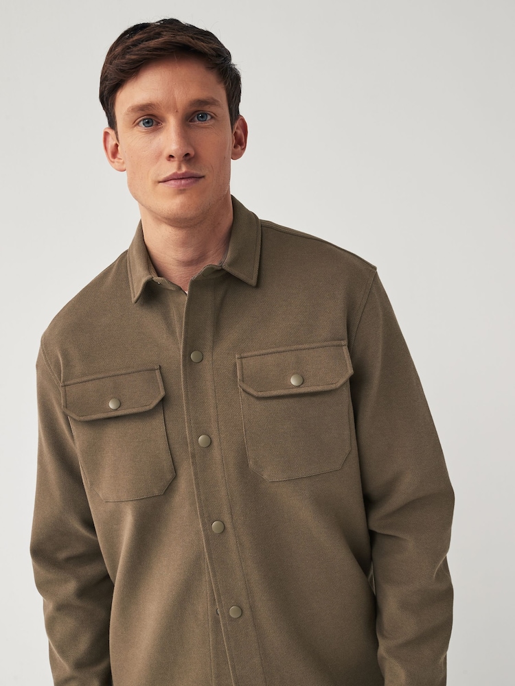 Brown Popper Shacket - Image 4 of 9