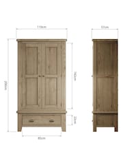 K Interiors Brown Embleton Solid Wood Double, 1 Drawer Wardobe - Image 4 of 4