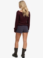 Superdry Blue Athletic Essentials Fold Over Towelling Shorts - Image 4 of 6