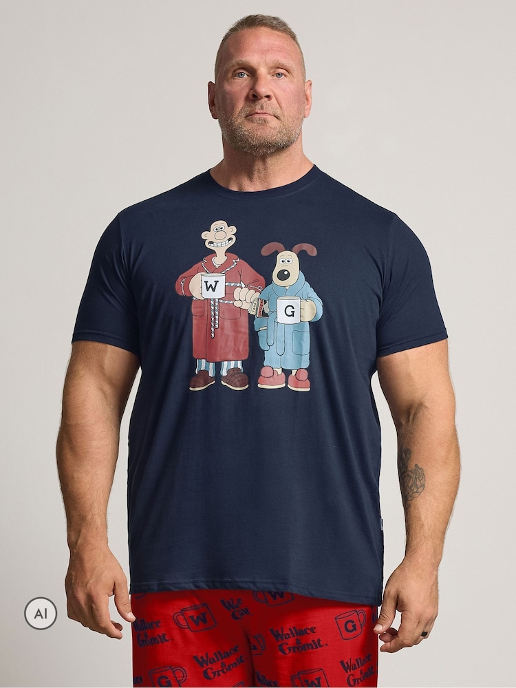 BadRhino Big & Tall Blue Wallace & Gromit Pyjamas Set - Image 1 of 7