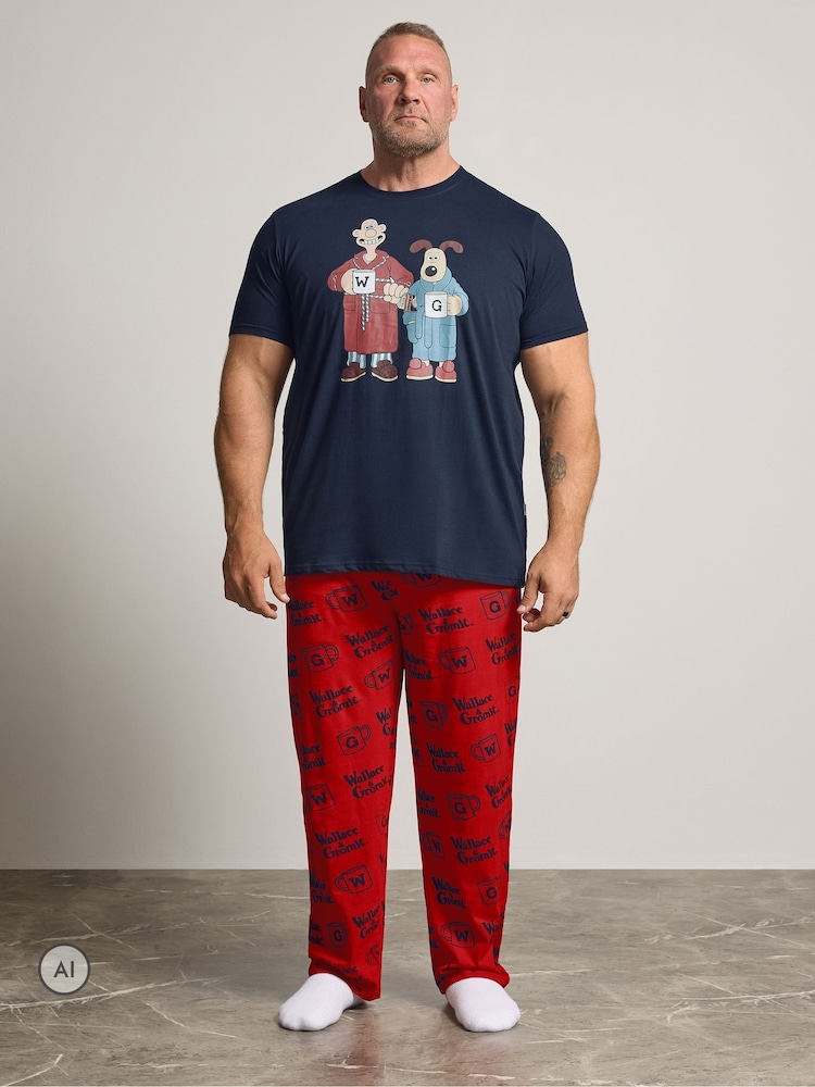 BadRhino Big & Tall Blue Wallace & Gromit Pyjamas Set - Image 2 of 7