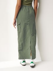 Khaki Green Cargo Midi Skirt - Image 4 of 8