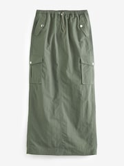 Khaki Green Cargo Midi Skirt - Image 5 of 8