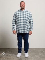 BadRhino Big & Tall Blue Long Brushed Check Long Sleeve Shirt - Image 2 of 6