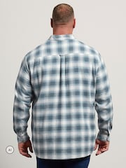 BadRhino Big & Tall Blue Long Brushed Check Long Sleeve Shirt - Image 3 of 6