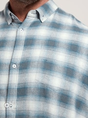 BadRhino Big & Tall Blue Long Brushed Check Long Sleeve Shirt - Image 4 of 6