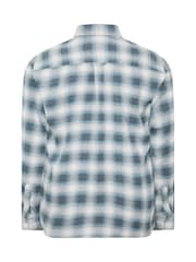 BadRhino Big & Tall Blue Long Brushed Check Long Sleeve Shirt - Image 6 of 6