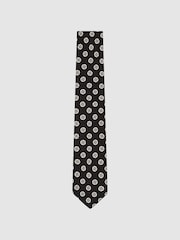 Reiss Lelio Silk Geometric Square Medallion-Print Tie - 5의 이미지 2