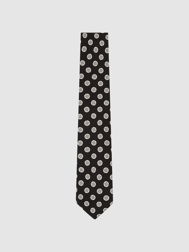Reiss Lelio Silk Geometric Square Medallion-Print Tie - 5의 이미지 2
