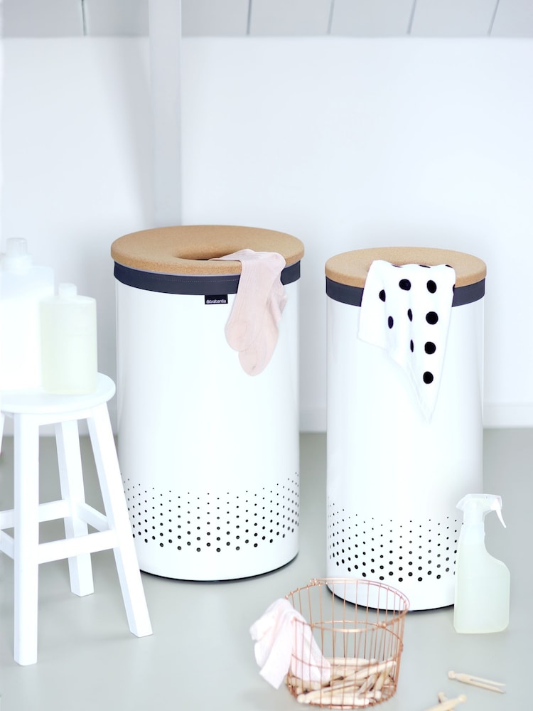 Brabantia White 35L Cork Lid Laundry Bin - Image 1 of 4