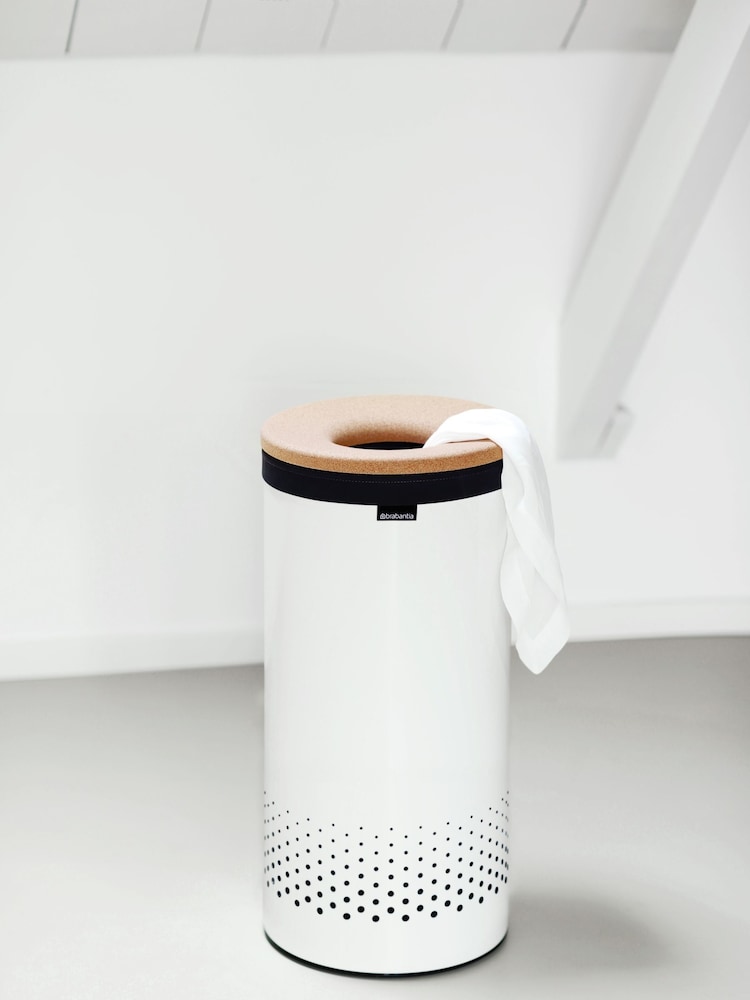 Brabantia White 35L Cork Lid Laundry Bin - Image 4 of 4