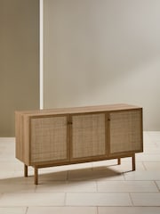 MADE.COM Oak Effect Pavia Rattan Large Sideboard - Image 2 of 8