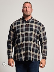 Қоңыр - BadRhino Big & Tall Brushed Check Ұзын жеңді көйлек - 6суретінің 1 суреті
