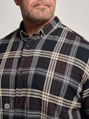 Қоңыр - BadRhino Big & Tall Brushed Check Ұзын жеңді көйлек - 6суретінің 4 суреті