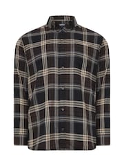Қоңыр - BadRhino Big & Tall Brushed Check Ұзын жеңді көйлек - 6суретінің 5 суреті