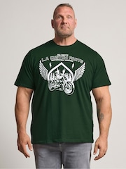 BadRhino Big & Tall Green Motorcycle Flames T-Shirt - Image 1 of 6