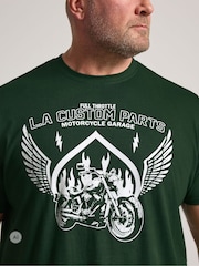 BadRhino Big & Tall Green Motorcycle Flames T-Shirt - Image 4 of 6