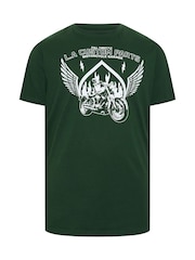 BadRhino Big & Tall Green Motorcycle Flames T-Shirt - Image 5 of 6
