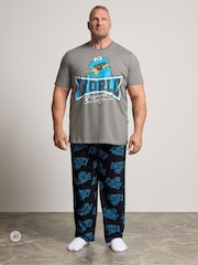 BadRhino Big & Tall Blue Cookie Monster Pyjamas Set - Image 2 of 6