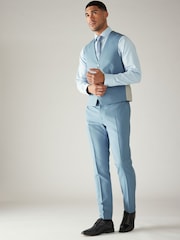 Light Blue Regular Fit Motionflex Stretch Waistcoat - Image 2 of 8