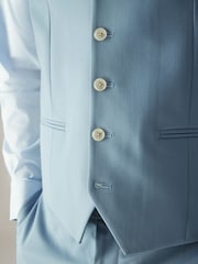 Light Blue Regular Fit Motionflex Stretch Waistcoat - Image 4 of 8