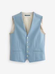 Light Blue Regular Fit Motionflex Stretch Waistcoat - Image 5 of 8
