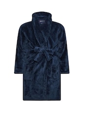 BadRhino Big & Tall Blue Textured Fleece Dressing Gown - Image 5 of 5