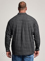 Қара - BadRhino Big & Tall Brushed Check Ұзын жеңді көйлек - 6суретінің 3 суреті